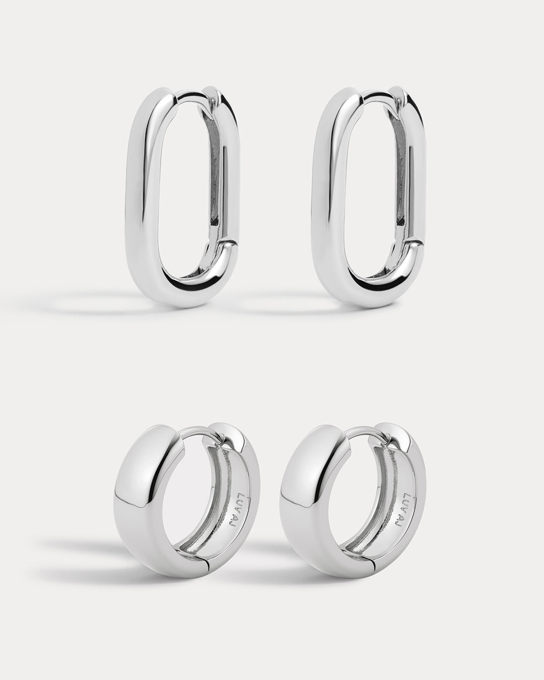 Monaco Huggies & Chain Link Huggies - Silver (Ships Mid March)