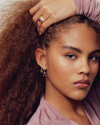 The Caroline Step-Cut Ring- Amethyst