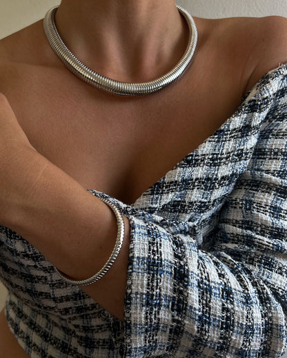 Flex Snake Chain Necklace- Silver