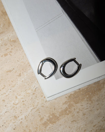 Mini Carmella Huggies (15mm)- Silver