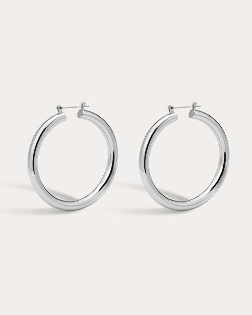 Amalfi Tube Hoops- Silver