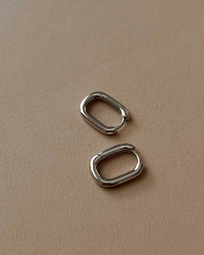 Monaco Huggies & Chain Link Huggies - Silver (Ships Mid March)