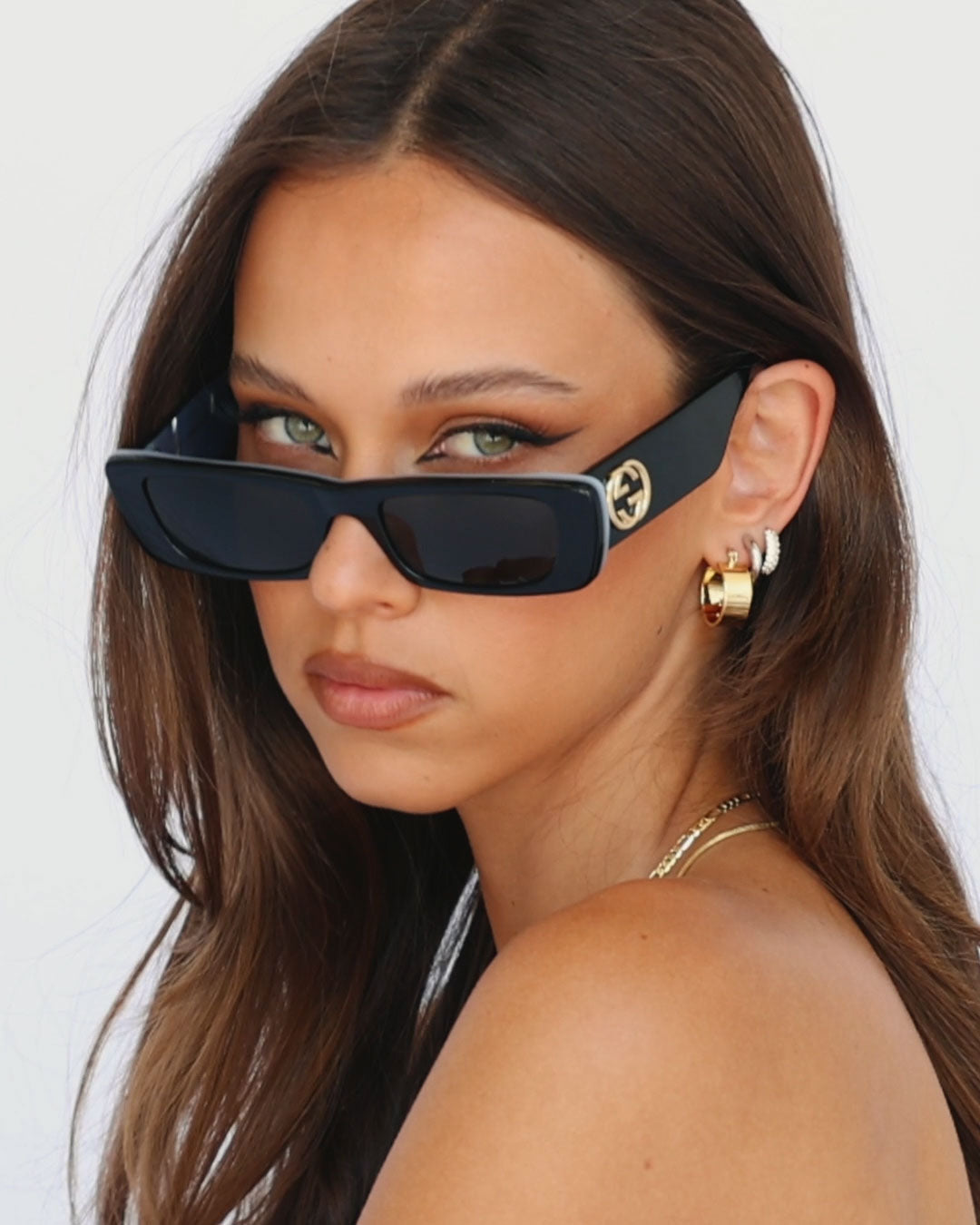 Pave Interlock Hoops & Pave Amalfi Huggies - Gold
