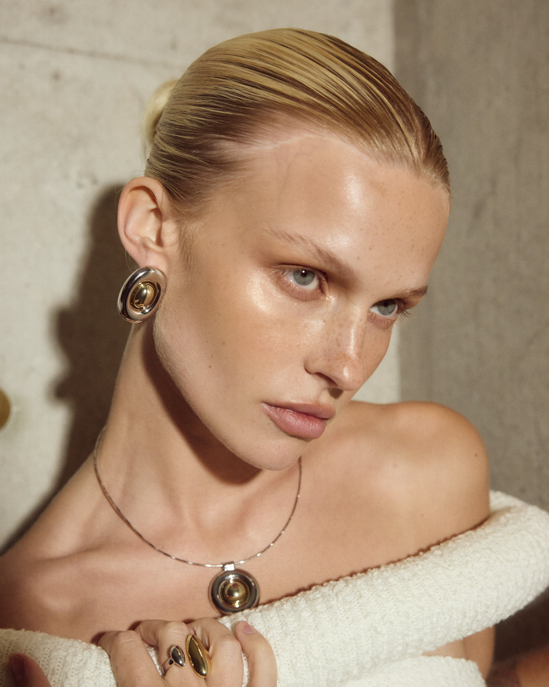 The Two-Tone Chrome Orb Statement Studs