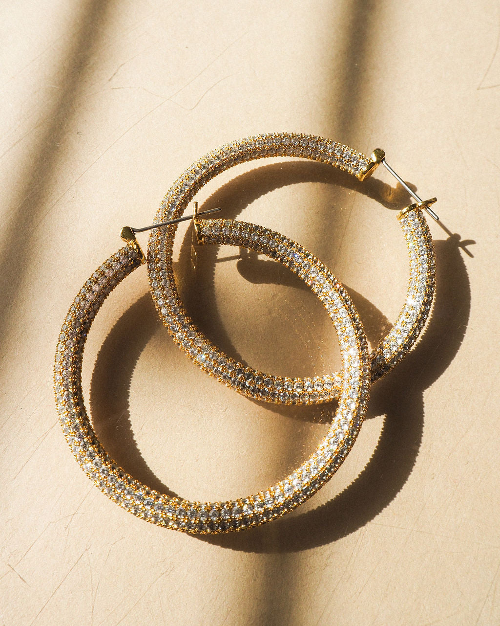 Pave Amalfi Hoops- Gold (Ships Late February)