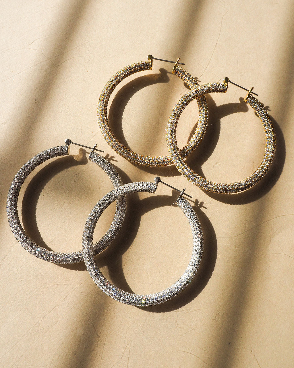 Pave Amalfi Hoops- Gold (Ships Late February)