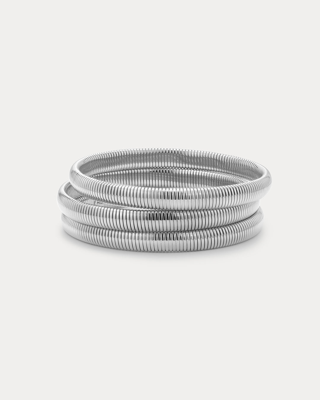 Mini Flex Snake Chain Bracelet- Set of 3 (7mm wide)- Silver (Ships Mid March)