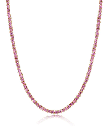 Mini Ballier Necklace- Pink- Gold