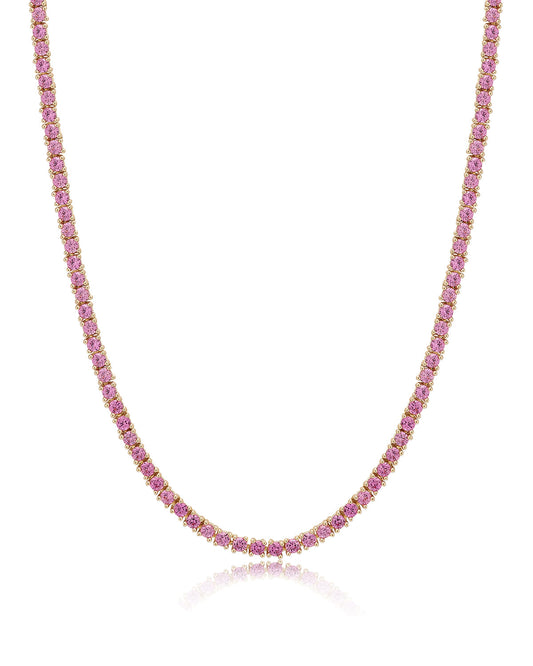 Mini Ballier Necklace- Pink- Gold