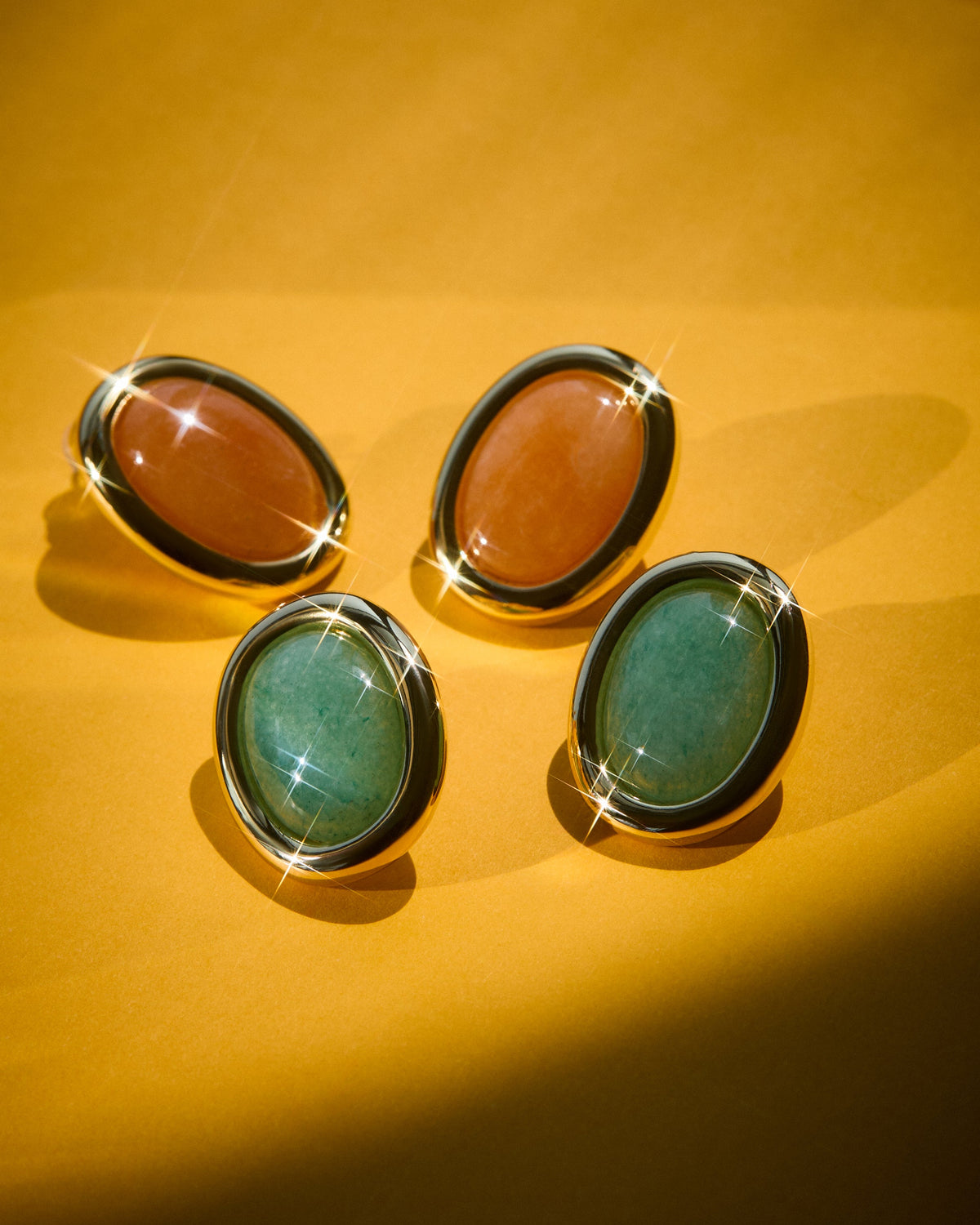 Sunset Stone Studs- Red