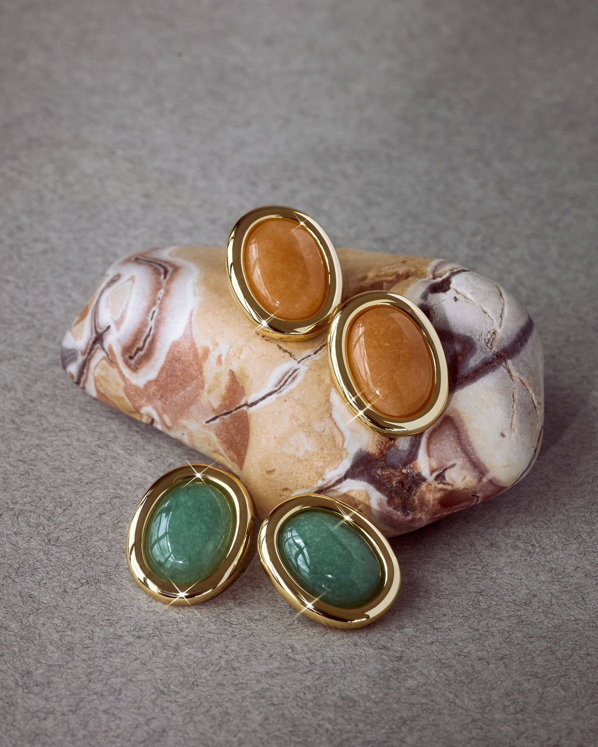 Sunset Stone Studs- Red