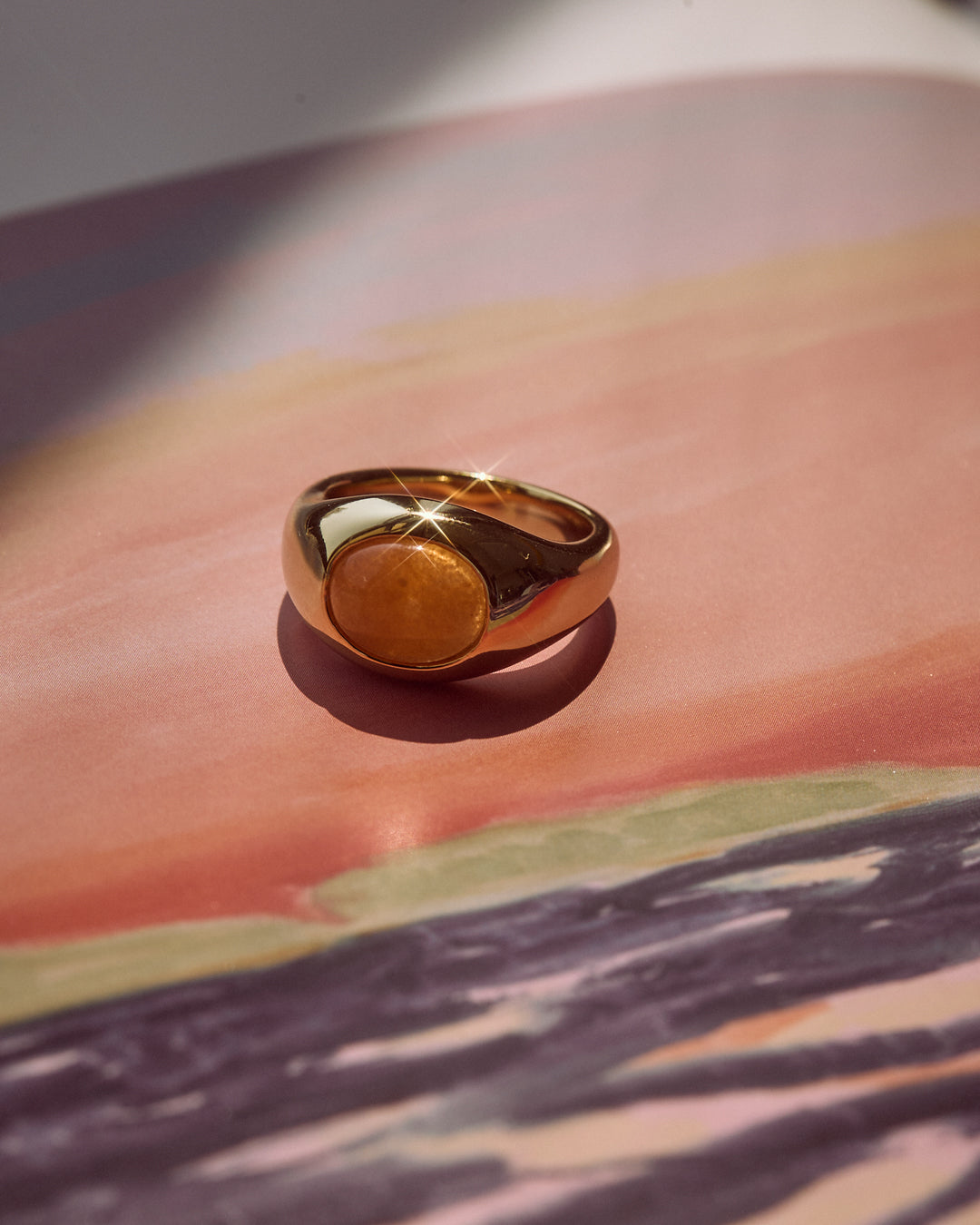 Sunset Stone Signet Ring