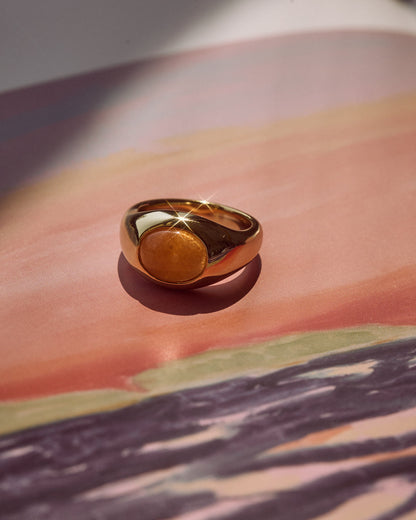 Sunset Stone Signet Ring