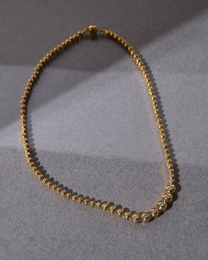Wave Bezel Tennis Necklace