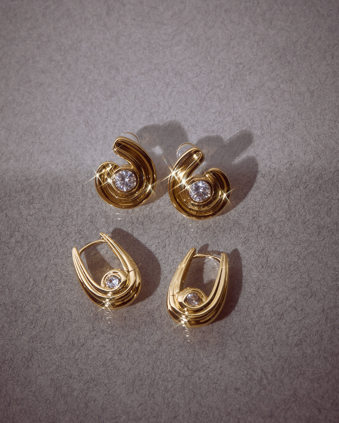 Wave Bezel Hoops