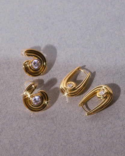 Wave Bezel Hoops