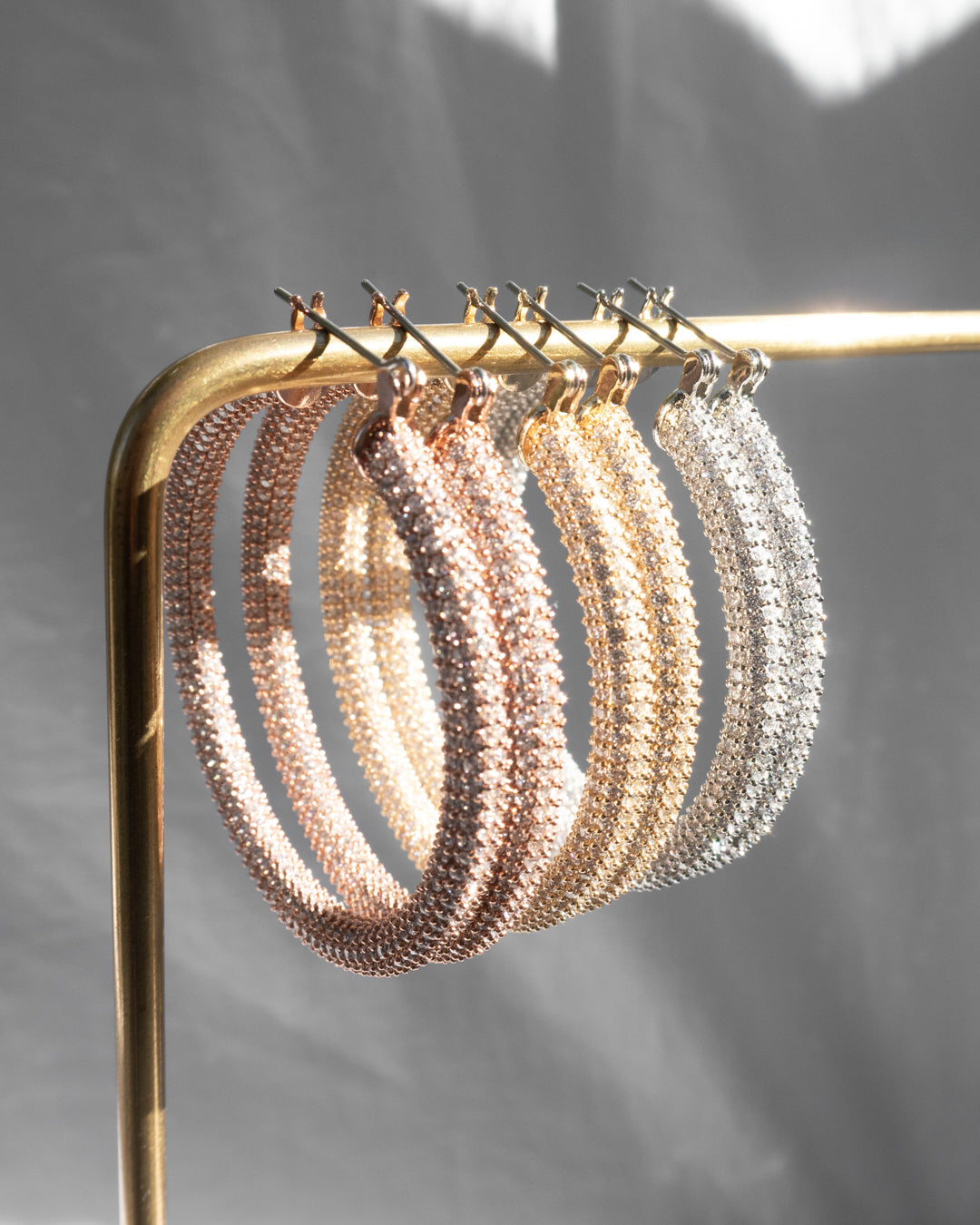 Pave Amalfi Hoops- Gold (Ships Late February)