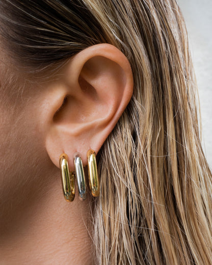 XL Chain Link Hoops- Gold