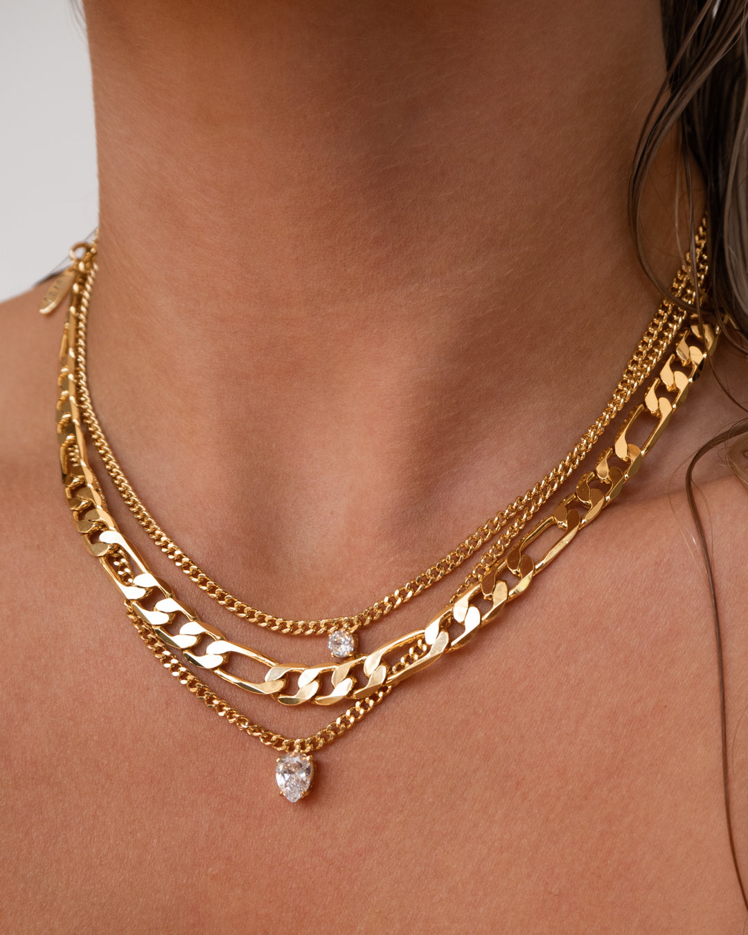 Bardot Stud Charm Necklace- Gold