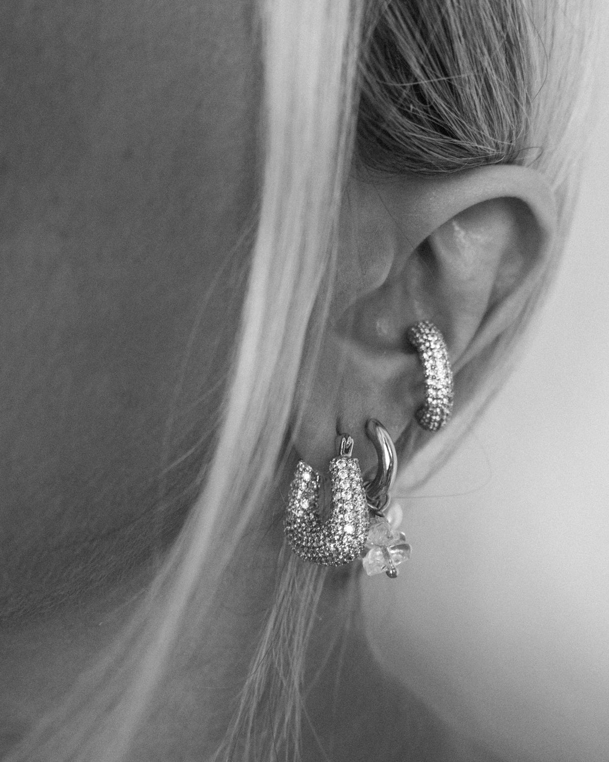 Pave Amalfi Ear Cuff- Silver