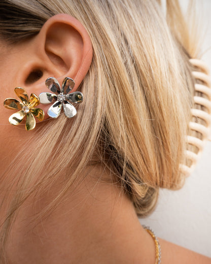 Daisy Statement Studs- Silver