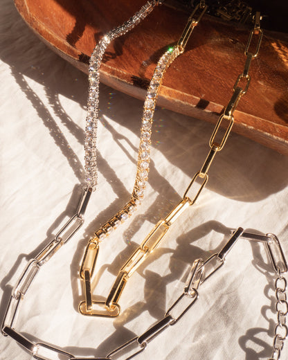 Ballier Chain Link Necklace- Silver