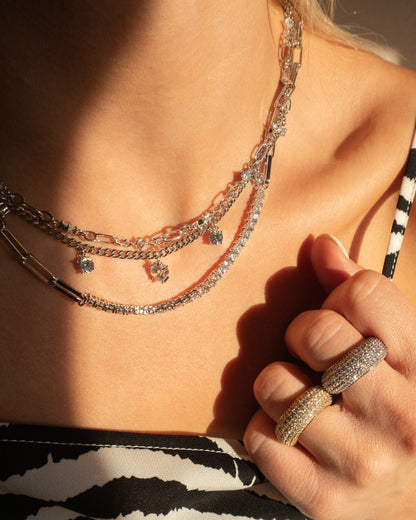 Ballier Chain Link Necklace- Silver