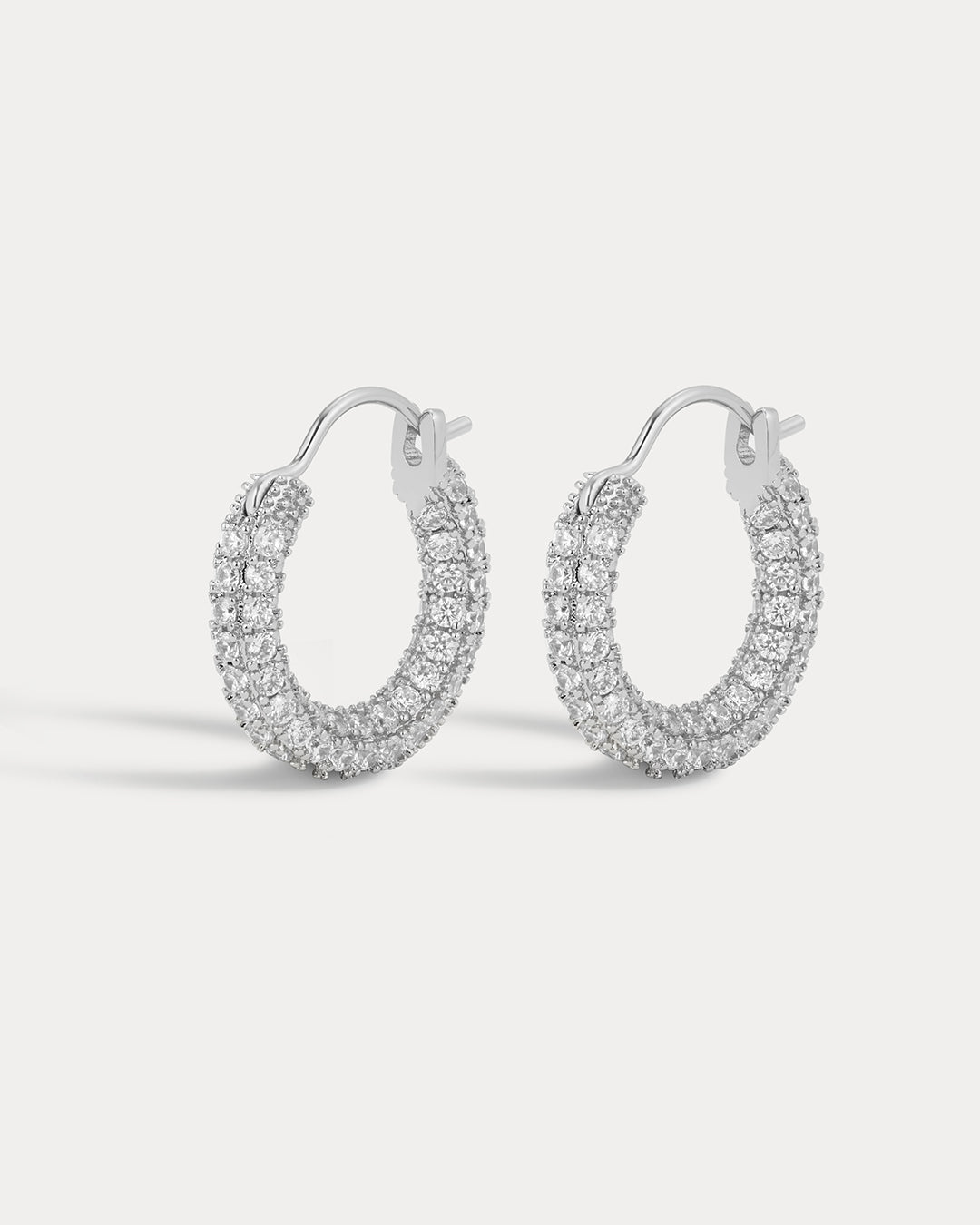 Pave Amalfi Huggies- Silver