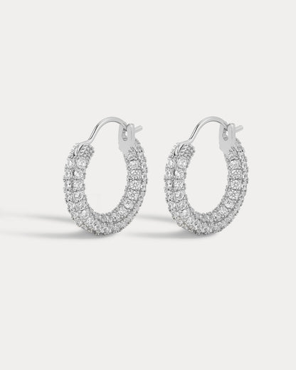 Pave Amalfi Huggies- Silver