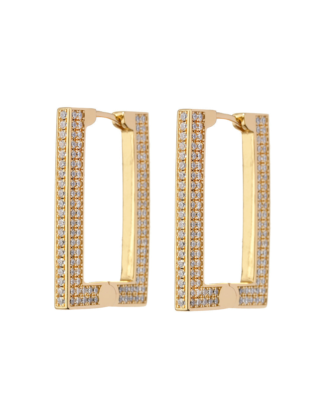 Pave Boxer Hoops- Gold
