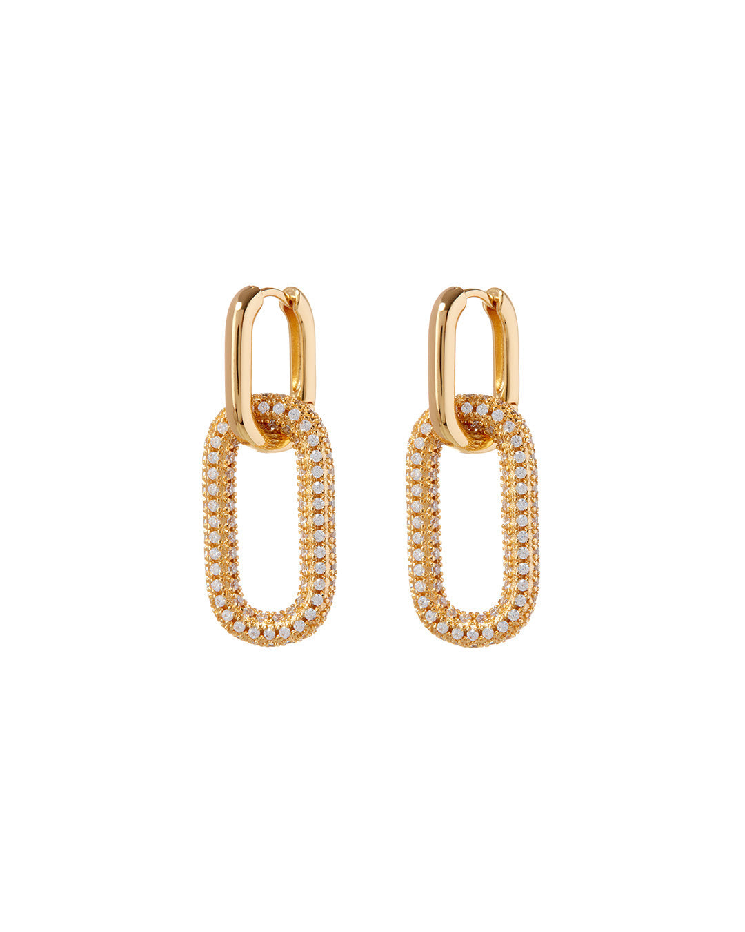 Pave Simone Loop Hoops- Gold