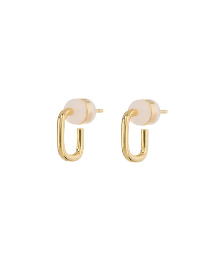 Petite Chain Link Huggies- Gold