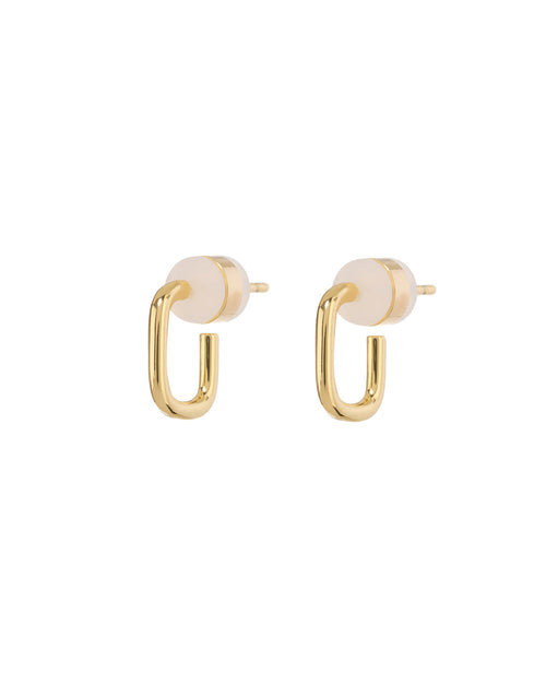 Petite Chain Link Huggies- Gold