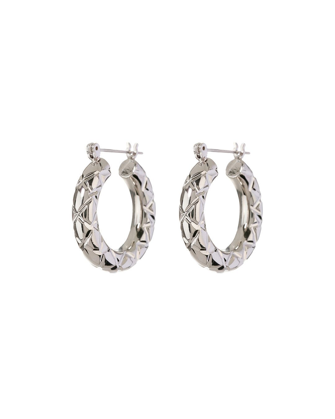 Quilted Baby Amalfi Hoops- Silver