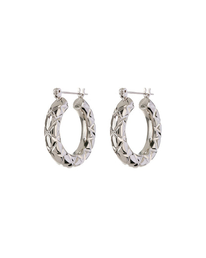 Quilted Baby Amalfi Hoops- Silver