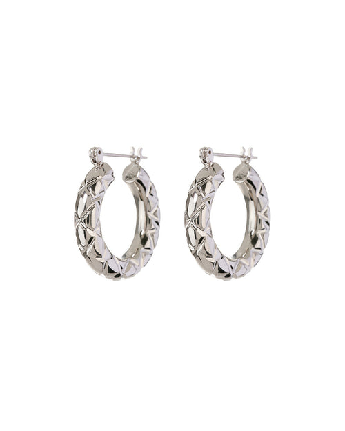 Quilted Baby Amalfi Hoops- Silver