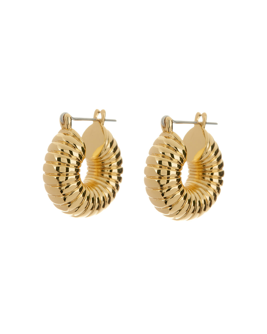 Ridged Mini Donut Hoops- Gold