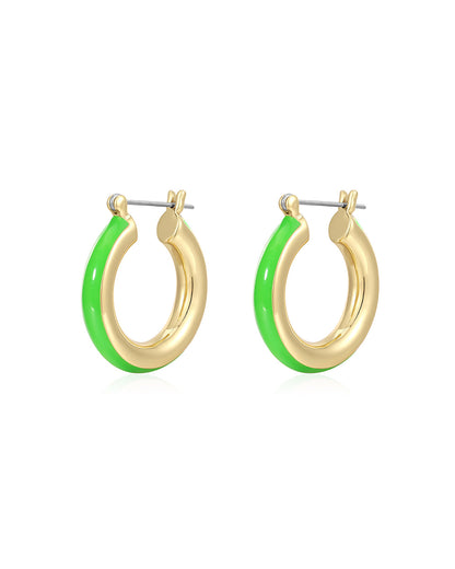 Stripe Baby Amalfi Hoops- Bright Green- Gold