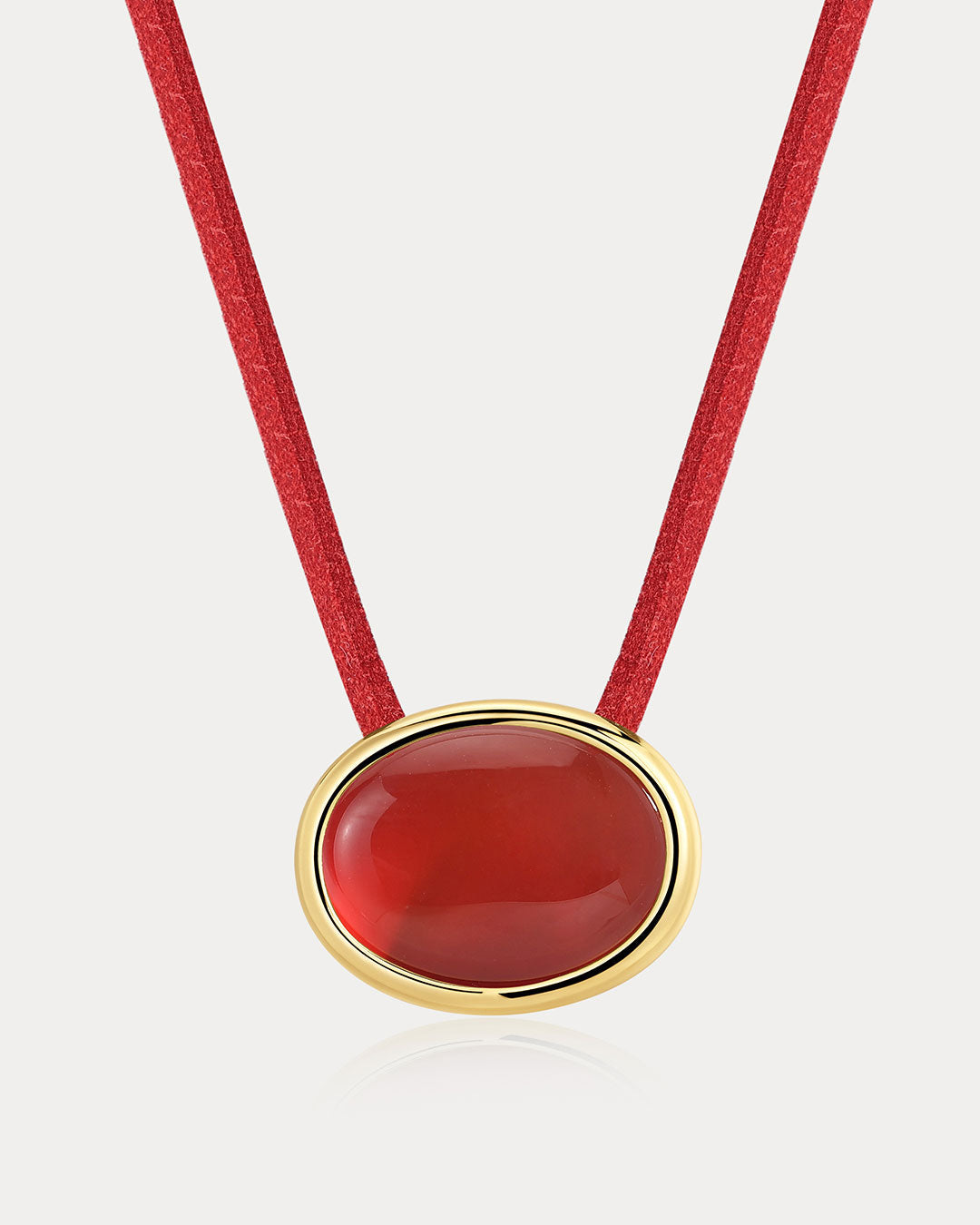 Sunset Stone Cord Necklace- Red