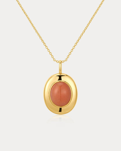 Sunset Stone Locket Necklace