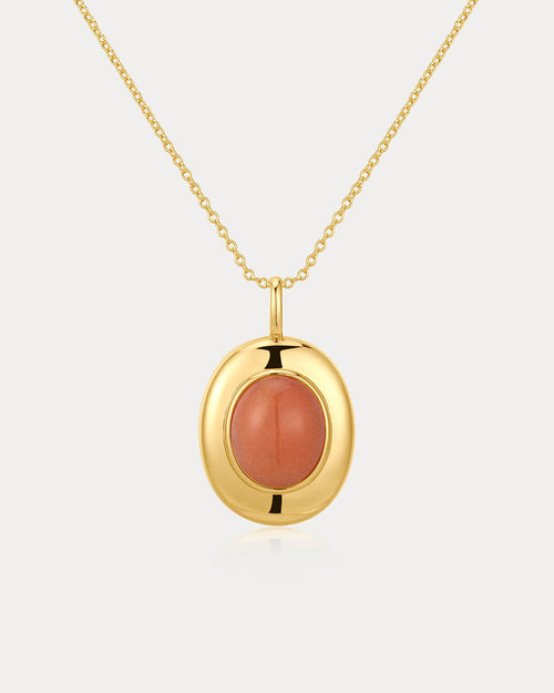Sunset Stone Locket Necklace