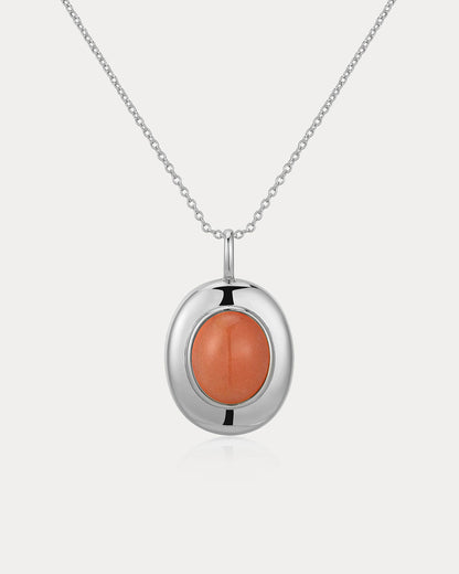 Sunset Stone Locket Necklace