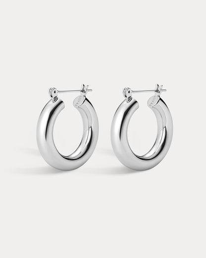Baby Amalfi Tube Hoops- Silver