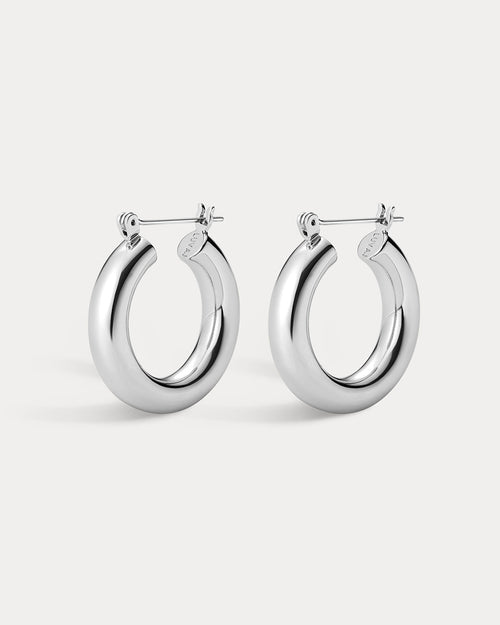 Baby Amalfi Tube Hoops- Silver