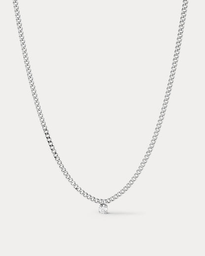 Bardot Stud Charm Necklace- Silver