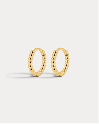 Mini Continuous Beaded Huggies- Gold (Ships Early March)