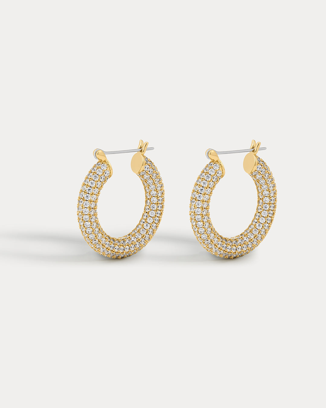 Pave Baby Amalfi Hoops- Gold (Ships Late March)