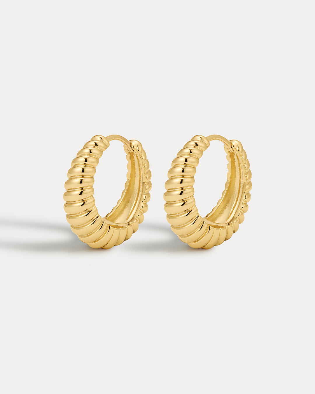 Ridged Marbella Hoops- Gold (Ships Early April)