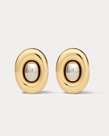 The Two-Tone Chrome Orb Statement Studs