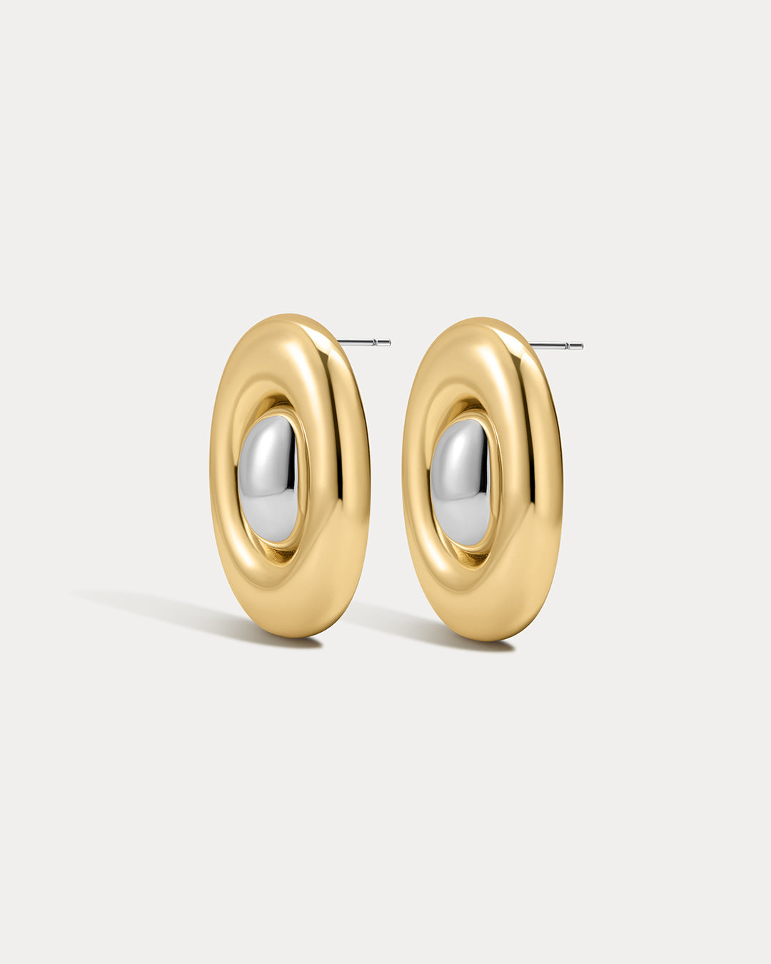 The Two-Tone Chrome Orb Statement Studs